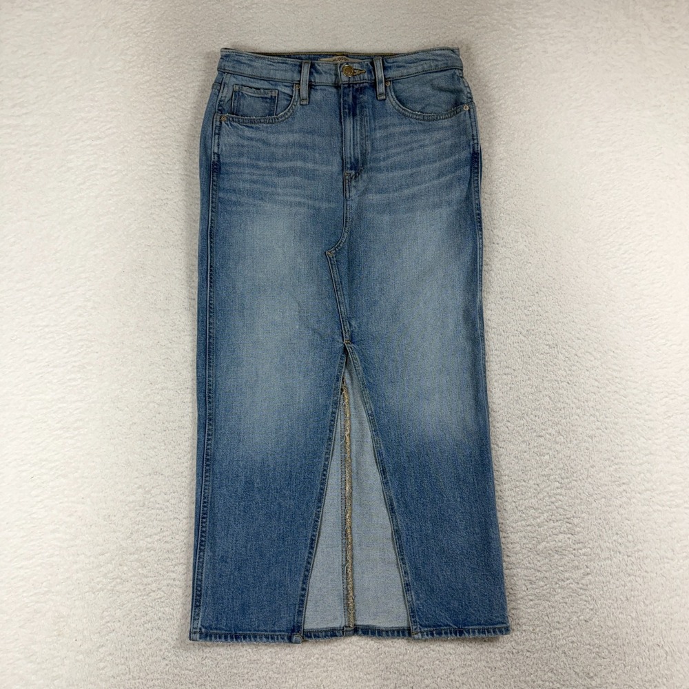 Hudson Jeans Reconstructed Denim Midi Skirt In Offshore Wash Size 28 (W28)